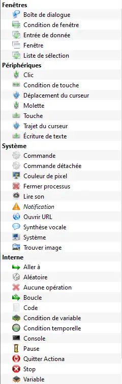 liste outils actiona