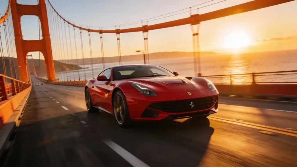 Photo d'une ferrari sur le golden gate de seadream 4.5